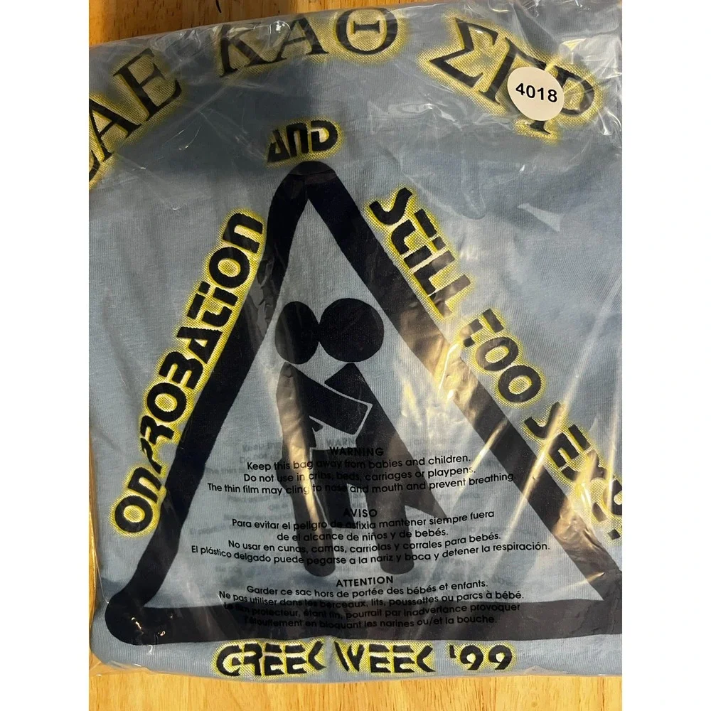 VTG Hanes Beefy Greek‎ Week 1999 Power of One T Shirt Adult Large Blue Y2k